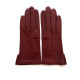 Gants en cuir d'agneau bordeaux "THERESE".