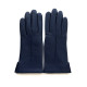 Gants en cuir d'agneau indigo "THERESE".