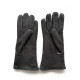 Leather gloves of sherling grey "ANASTASIA".