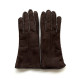 Gants en cuir d'agneau lainé marron "ANASTASIA"