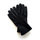 Gants en cuir d'agneau lainé noir "IGOR".