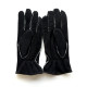 Gants en cuir d'agneau lainé noir "IGOR".