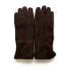 Gants en cuir d'agneau lainé marron "IGOR".