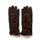 Gants en cuir d'agneau lainé marron "IGOR".