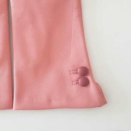 Gants en Cuir d'Agneau Blossom Rose Antique Clémentine Doublés en Soie