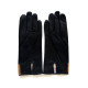 Gants en cuir d'agneau noir et maize "ANEMONE".