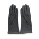 Leather gloves of lamb charcoal and blue berry "HOSHIE"