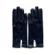 Leather gloves of lamb navy and dove "HANA"