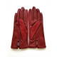 Leather gloves of lamb red and cherry "CAPUCINE".