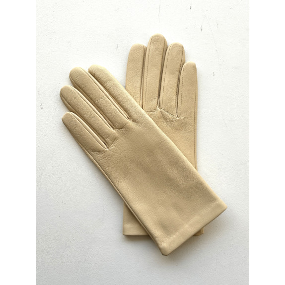 Gants en cuir d'agneau avoine "CAPUCINE".