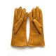 Leather gloves of sherling yellow "ANASTASIA".