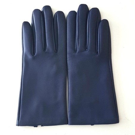 Gants en Cuir d'Agneau Blue Berry Capucine Doublés Soie.
