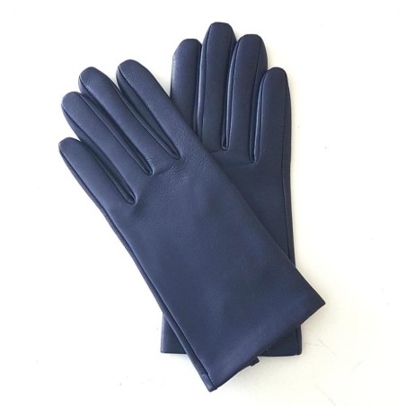 Gants en Cuir d'Agneau Blue Berry Capucine Doublés Soie.