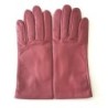 Gants en Cuir d'Agneau Rose Antique Capucine Doublés Soie.
