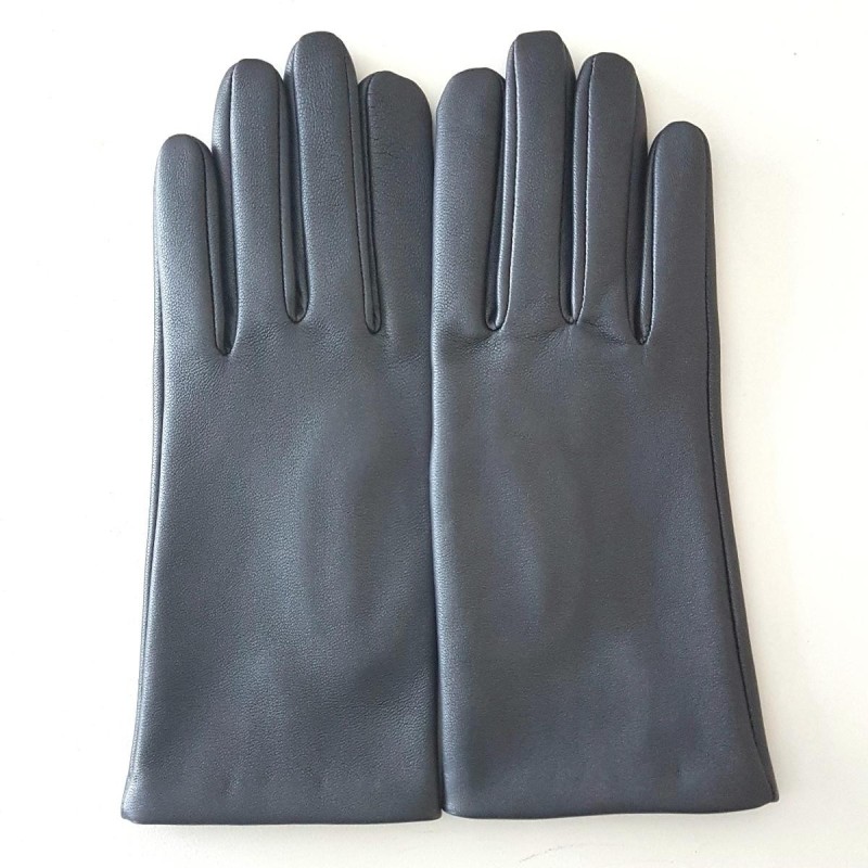 Gants en Cuir d'Agneau Metallic Capucine Doublés Soie.