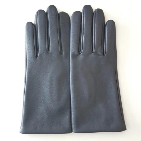 Gants en Cuir d'Agneau Metallic Capucine Doublés Soie.