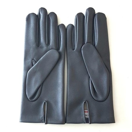 Gants en Cuir d'Agneau Metallic Capucine Doublés Soie.