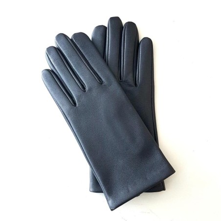 Gants en Cuir d'Agneau Metallic Capucine Doublés Soie.