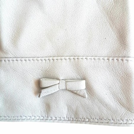 Gants en Cuir d'Agneau Gris Clair Anémone, Doublés Soie.