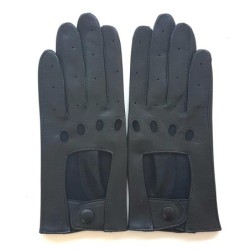 Gants en Cuir d'Agneau Noir Audrey Non Doublés.
