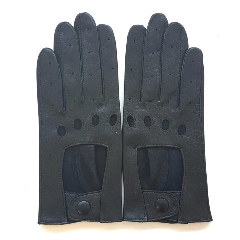 Gants en Cuir d'Agneau Noir Audrey Non Doublés.