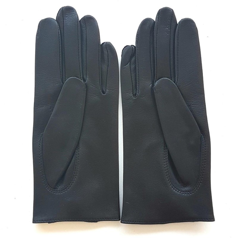 Gants en Cuir d'Agneau Noir Audrey Non Doublés.
