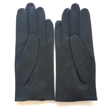 Gants en Cuir d'Agneau Noir Audrey Non Doublés.