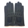 Gants en Cuir d'Agneau Noir Audrey Non Doublés.