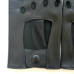 Gants en Cuir d'Agneau Noir Audrey Non Doublés.