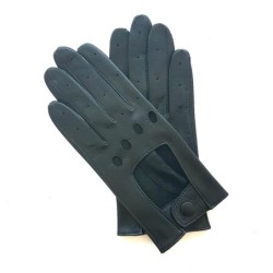 Gants en Cuir d'Agneau Noir Audrey Non Doublés.