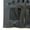 Gants en Cuir d'Agneau Noir Audrey Non Doublés.