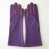 Gants en Cuir d'Agneau Améthyste Rose Antique Elisa Doublés Soie.