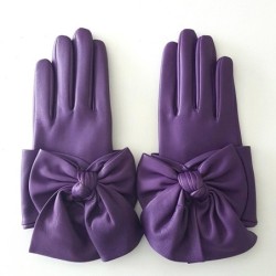 Gants en Cuir d'Agneau Améthyste Paloma Doublés Soie.