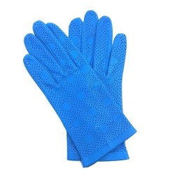 Gants en Cuir d'Agneau Bleu de France Carmélina Non Doublés.