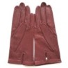 Gants en Cuir d'Agneau Bordeaux Carmélina Non Doublés.
