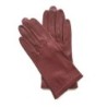 Gants en Cuir d'Agneau Bordeaux Carmélina Non Doublés.
