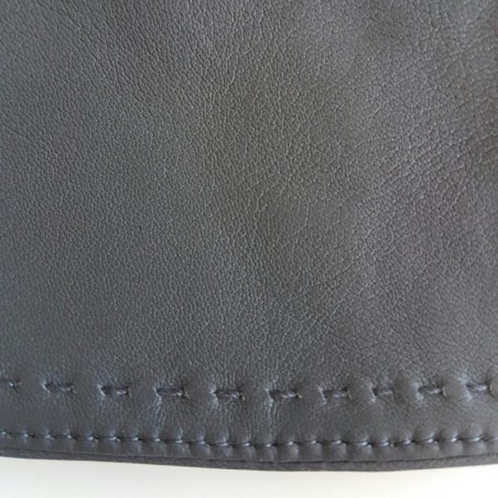 Gants en Cuir d'Agneau Gris Violette Doublés Soie.