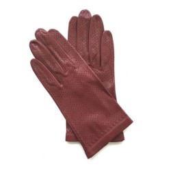 Gants en Cuir d'Agneau Bordeaux Carmélina Non Doublés.