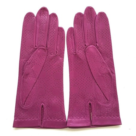 Gants en Cuir d'Agneau Hot Pink Carmélina Non Doublés.