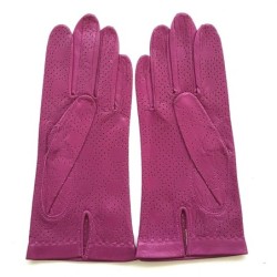 Gants en Cuir d'Agneau Hot Pink Carmélina Non Doublés.