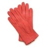 Gants en Cuir de Pécari Vermillon Patt Non Doublés.