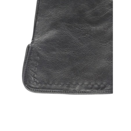 Gants en Cuir d'Agneau Noir Voilette Doublés Soie.