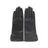 Gants en Cuir d'Agneau Noir Voilette Doublés Soie.