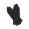 Gants en Cuir d'Agneau Noir Voilette Doublés Soie.