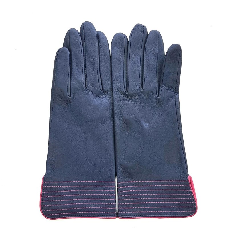 Gants en Cuir d'Agneau Prune Orchidée Fénelon Doublés Soie.