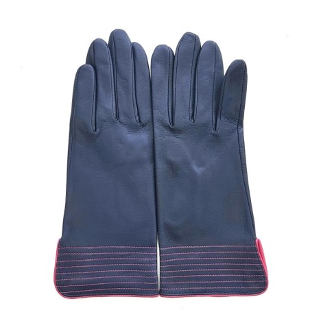 Gants en Cuir d'Agneau Prune Orchidée Fénelon Doublés Soie.