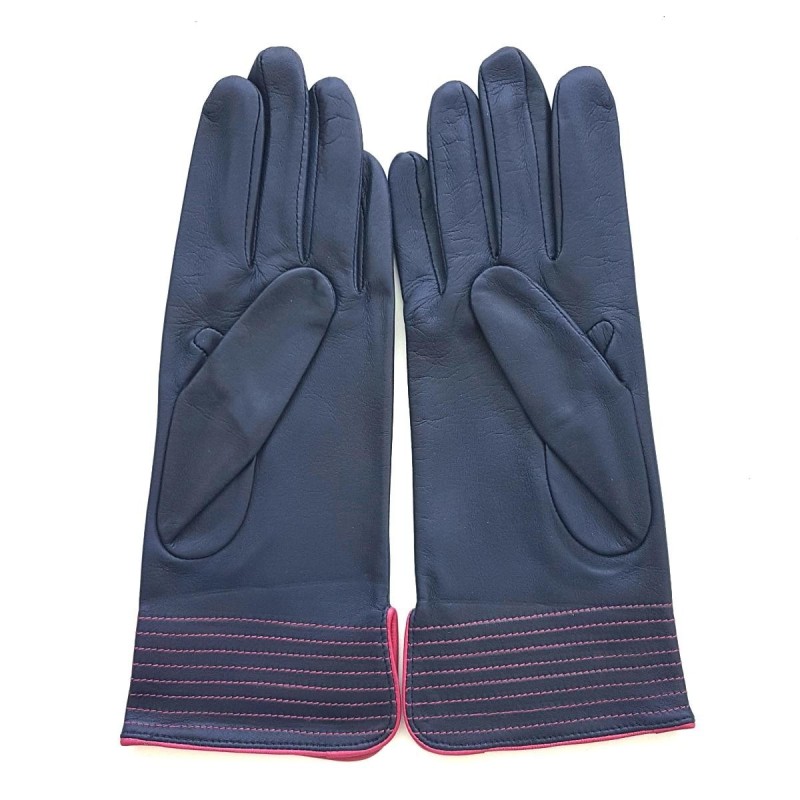 Gants en Cuir d'Agneau Prune Orchidée Fénelon Doublés Soie.