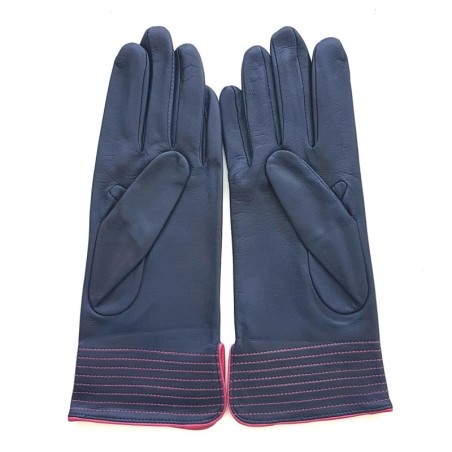 Gants en Cuir d'Agneau Prune Orchidée Fénelon Doublés Soie.