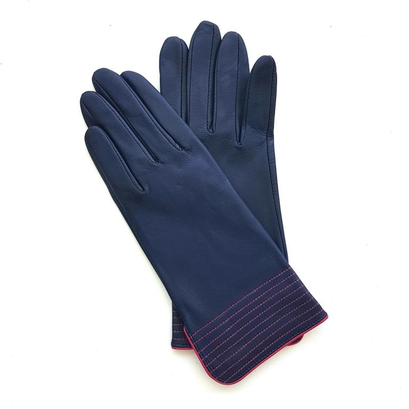 Gants en Cuir d'Agneau Prune Orchidée Fénelon Doublés Soie.