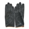 Gants en Cuir d'Agneau Noirs Marrons Martine Non Doublés.